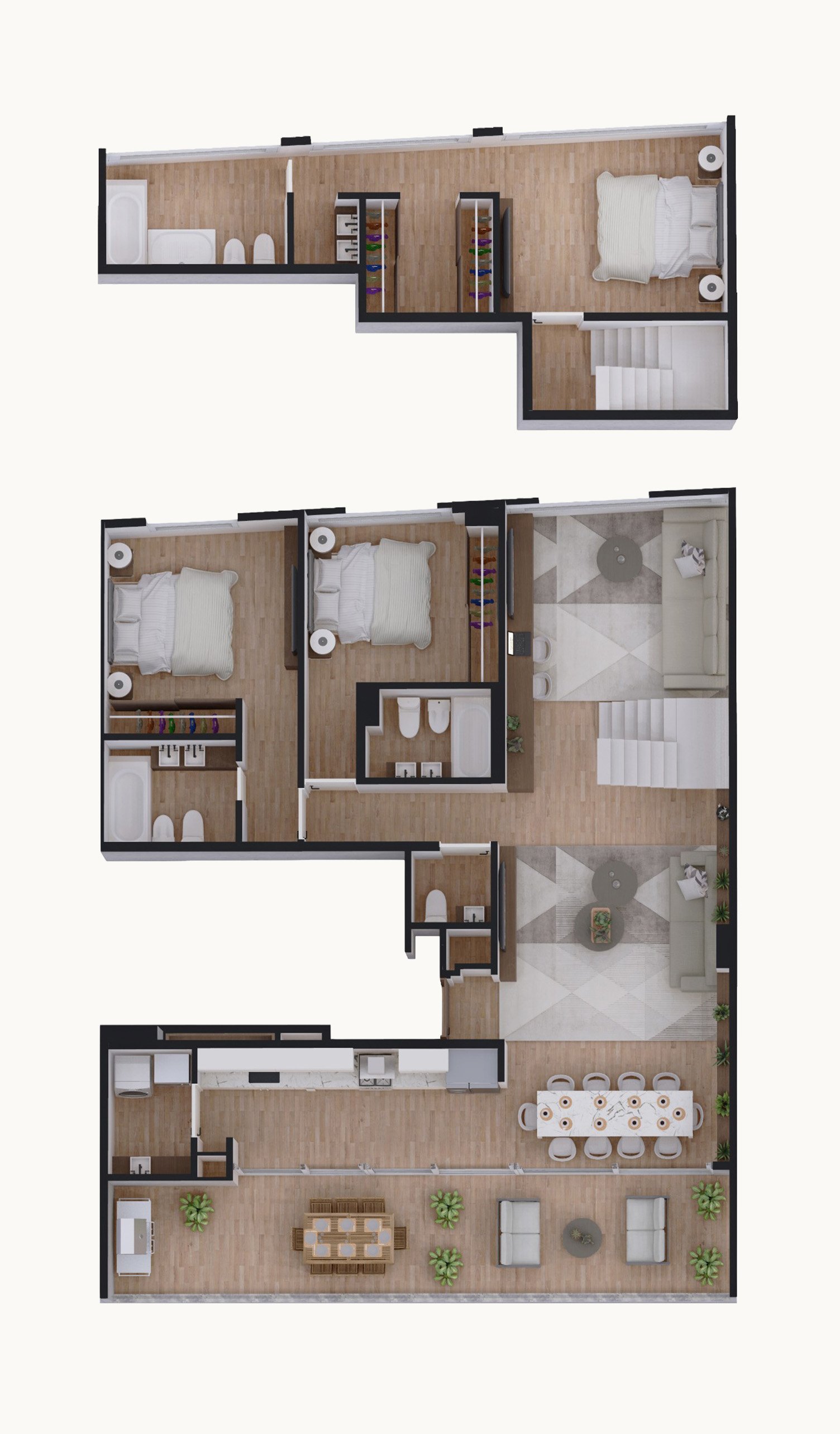 Plano de planta penthouse 3 dormitorios 174m² — Alpha Place Libertador, Plano 11
